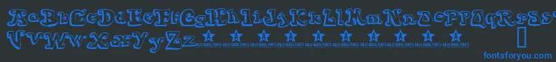 Goiabada Font – Blue Fonts on Black Background