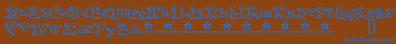 Goiabada Font – Blue Fonts on Brown Background