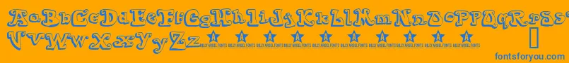 Goiabada Font – Blue Fonts on Orange Background