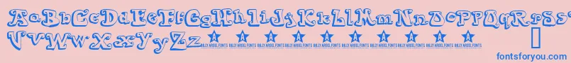Goiabada Font – Blue Fonts on Pink Background