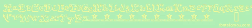 Goiabada Font – Yellow Fonts on Green Background