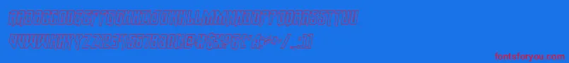 Wintersolsticeoutital-Schriftart – Rote Schriften auf blauem Hintergrund