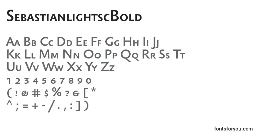 Fuente SebastianlightscBold - alfabeto, números, caracteres especiales