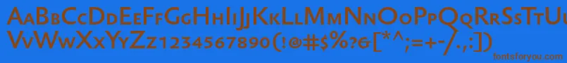 Шрифт SebastianlightscBold – коричневые шрифты на синем фоне