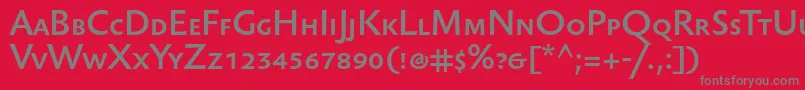 フォントSebastianlightscBold – 赤い背景に灰色の文字