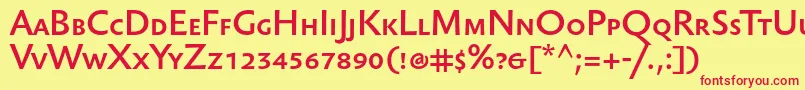 SebastianlightscBold Font – Red Fonts on Yellow Background