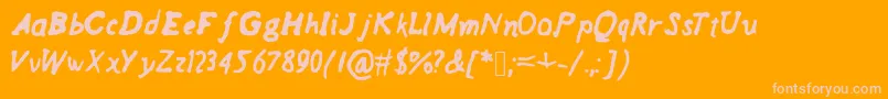 Regi Font – Pink Fonts on Orange Background