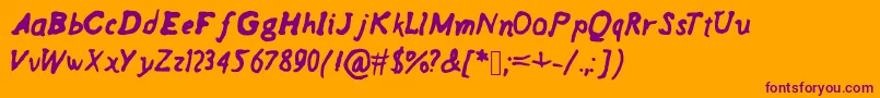 Regi Font – Purple Fonts on Orange Background