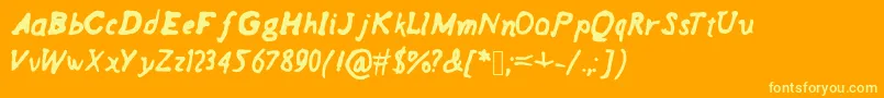 Regi Font – Yellow Fonts on Orange Background