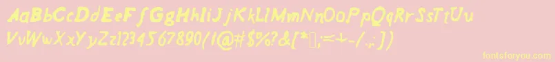 Regi Font – Yellow Fonts on Pink Background