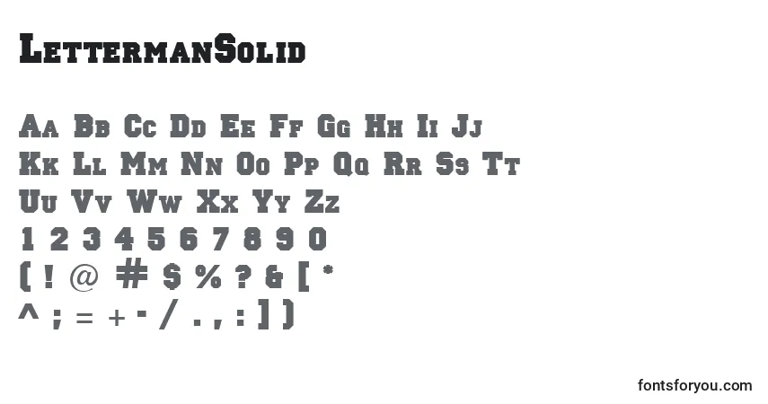 Schriftart LettermanSolid – Alphabet, Zahlen, spezielle Symbole