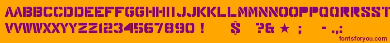 MajorSnafu Font – Purple Fonts on Orange Background