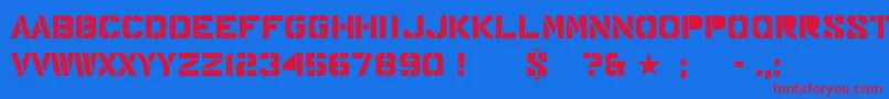 MajorSnafu Font – Red Fonts on Blue Background