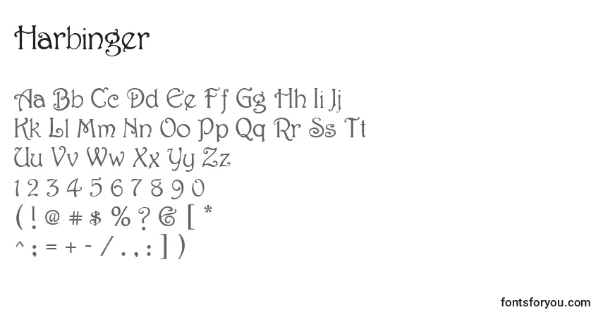 Czcionka Harbinger – alfabet, cyfry, specjalne znaki