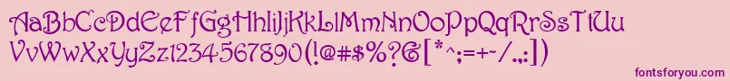 Harbinger-Schriftart – Violette Schriften auf rosa Hintergrund
