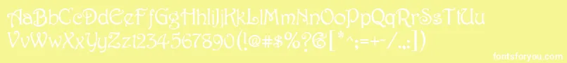Harbinger Font – White Fonts on Yellow Background