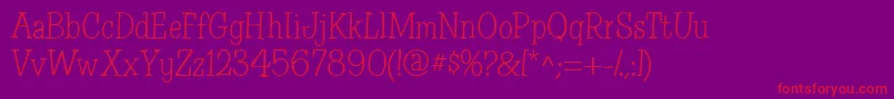 CacOneSeventy Font – Red Fonts on Purple Background