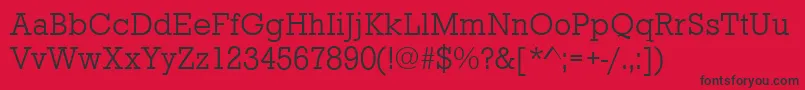 フォントStaffordLightRegular – 赤い背景に黒い文字