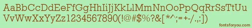 Police StaffordLightRegular – polices brunes sur fond vert
