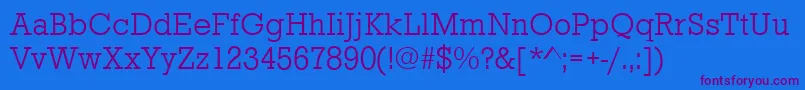 StaffordLightRegular Font – Purple Fonts on Blue Background