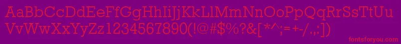 StaffordLightRegular Font – Red Fonts on Purple Background