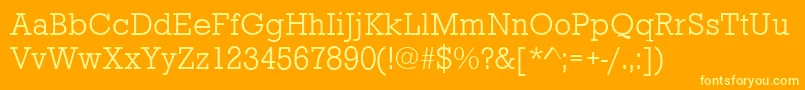 Police StaffordLightRegular – polices jaunes sur fond orange