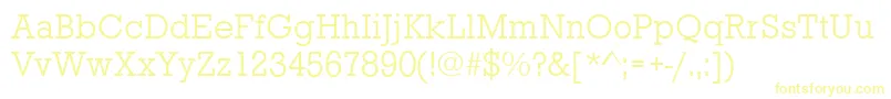 StaffordLightRegular Font – Yellow Fonts on White Background