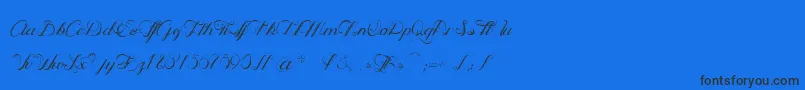 OphРІliaScript Font – Black Fonts on Blue Background