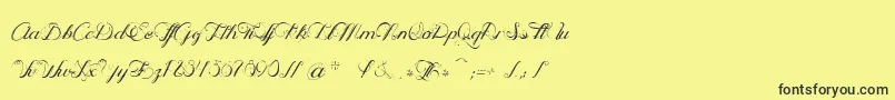 OphРІliaScript Font – Black Fonts on Yellow Background