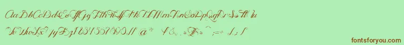 OphРІliaScript Font – Brown Fonts on Green Background