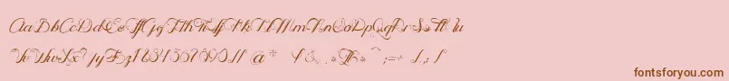 OphРІliaScript Font – Brown Fonts on Pink Background