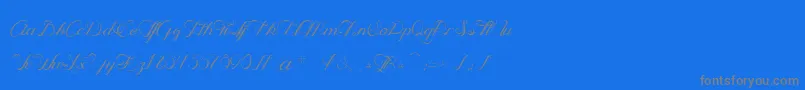 OphРІliaScript-Schriftart – Graue Schriften auf blauem Hintergrund