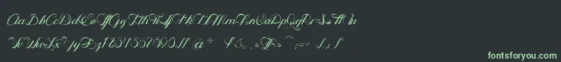 OphРІliaScript Font – Green Fonts on Black Background