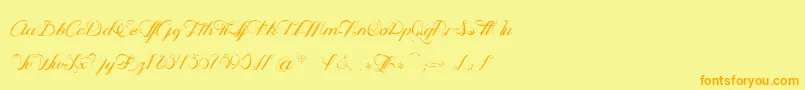 OphРІliaScript Font – Orange Fonts on Yellow Background