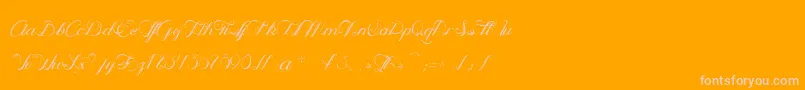 OphРІliaScript Font – Pink Fonts on Orange Background