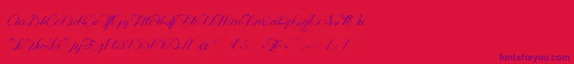 OphРІliaScript Font – Purple Fonts on Red Background