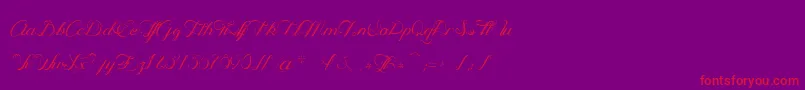 OphРІliaScript Font – Red Fonts on Purple Background