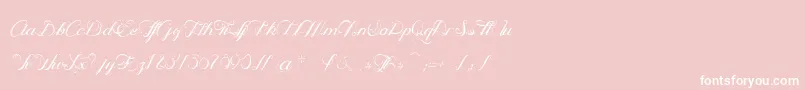 OphРІliaScript-Schriftart – Weiße Schriften auf rosa Hintergrund