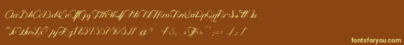 OphРІliaScript Font – Yellow Fonts on Brown Background