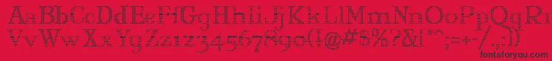MaryJaneOlyff-fontti – mustat fontit punaisella taustalla