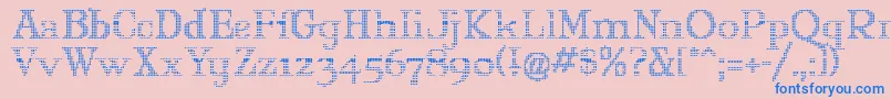 MaryJaneOlyff-fontti – siniset fontit vaaleanpunaisella taustalla