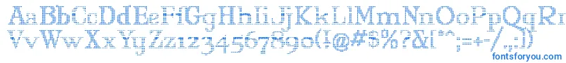 Шрифт MaryJaneOlyff – синие шрифты на белом фоне