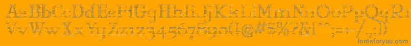 MaryJaneOlyff-fontti – harmaat kirjasimet oranssilla taustalla