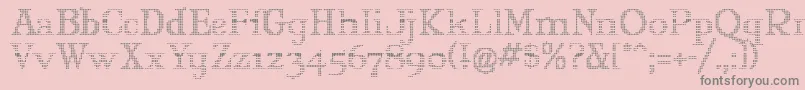 MaryJaneOlyff-fontti – harmaat kirjasimet vaaleanpunaisella taustalla