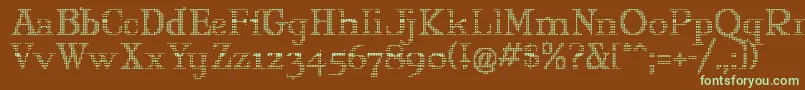MaryJaneOlyff-fontti – vihreät fontit ruskealla taustalla