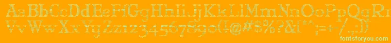 MaryJaneOlyff Font – Green Fonts on Orange Background