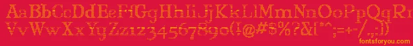 MaryJaneOlyff Font – Orange Fonts on Red Background