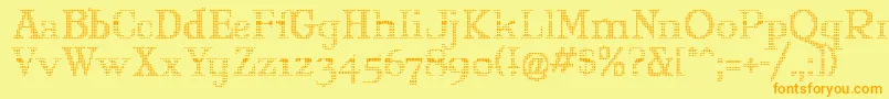 MaryJaneOlyff Font – Orange Fonts on Yellow Background