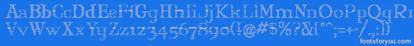 フォントMaryJaneOlyff – ピンクの文字、青い背景