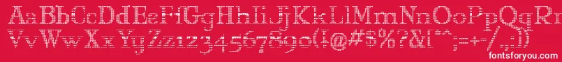 Шрифт MaryJaneOlyff – белые шрифты на красном фоне